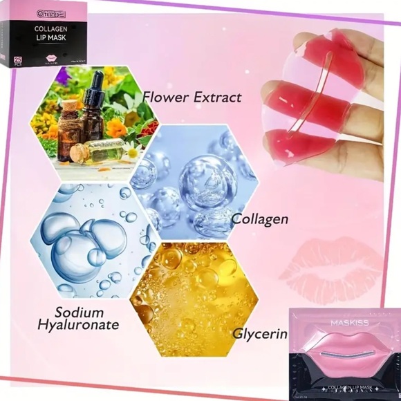 25 pairs Pink Collagen Lip Mask NEW in BOX women’s skincare - Picture 2 of 3